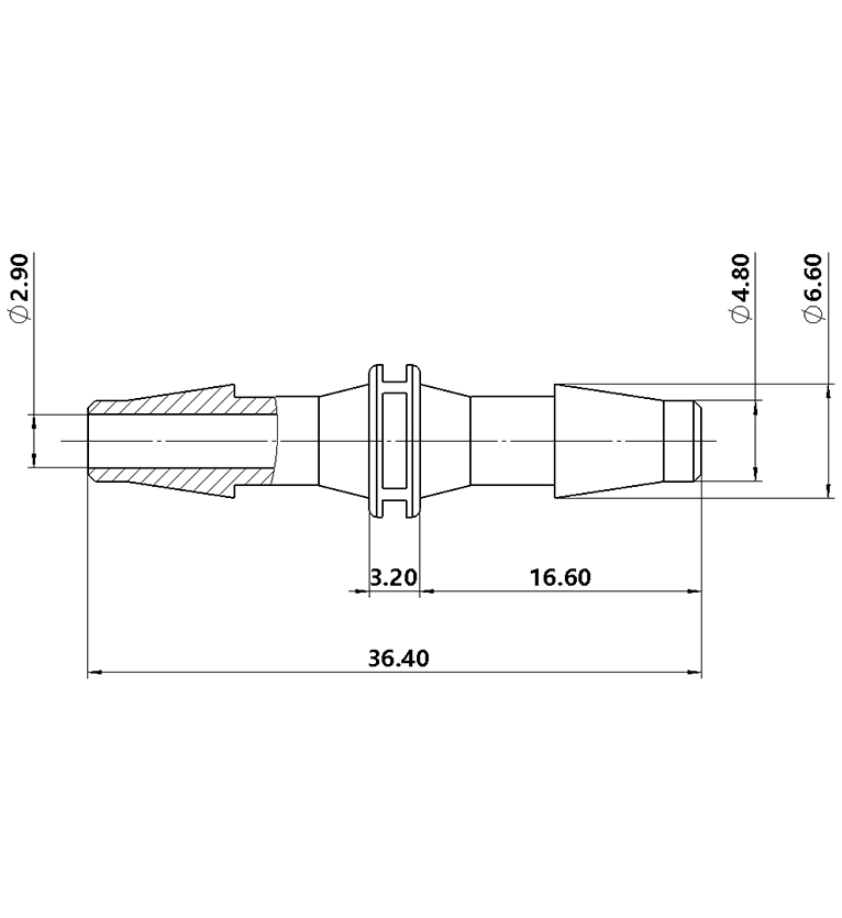 4.8mm（3/16英寸）直通接头