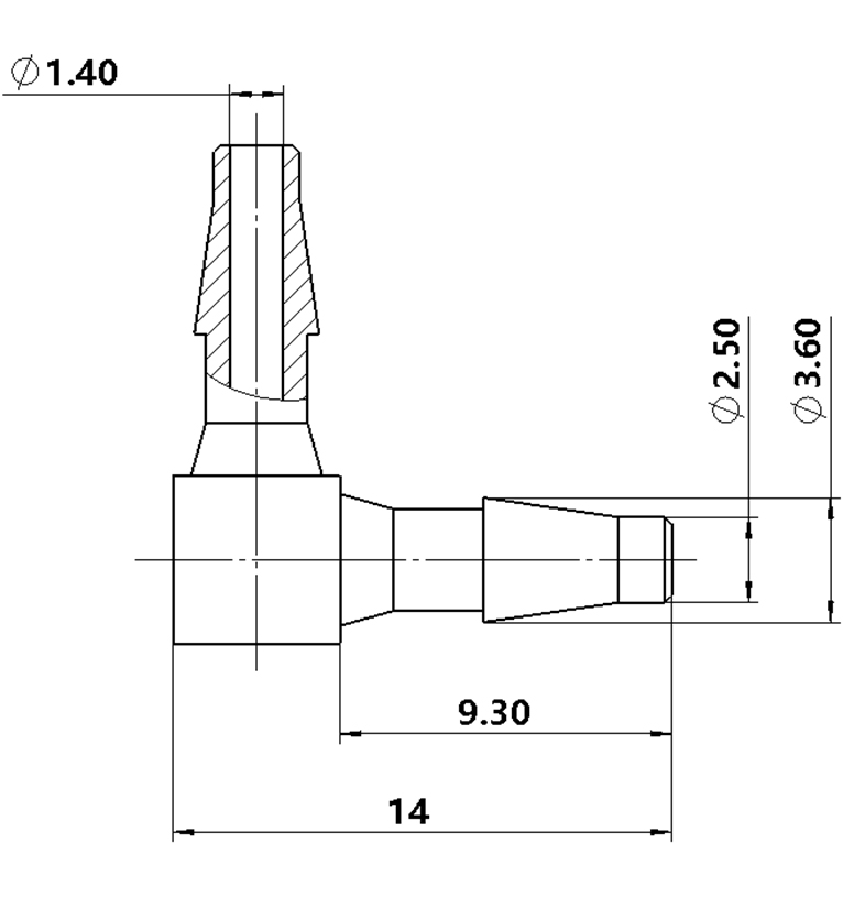 2.4mm（3/32）L型塑料接头