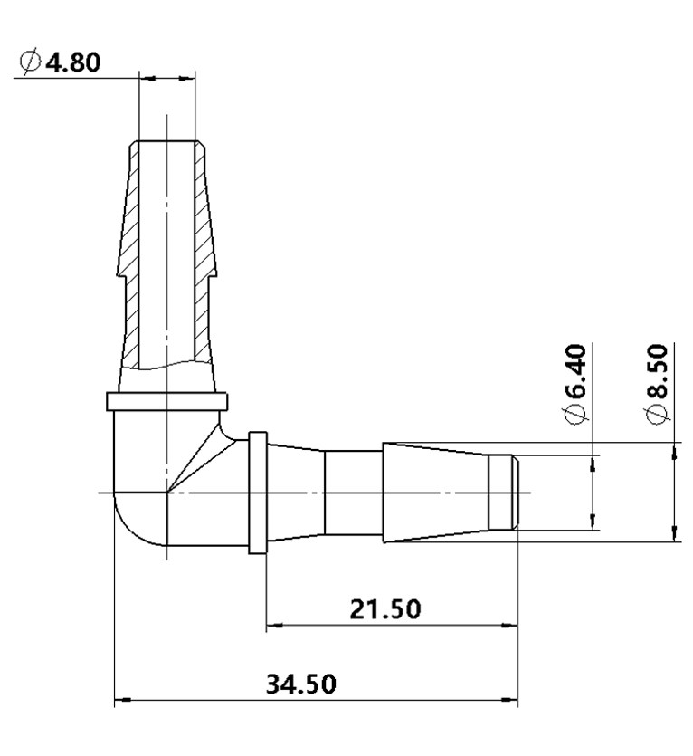 6.4mm（1/4英寸）L型塑料接头