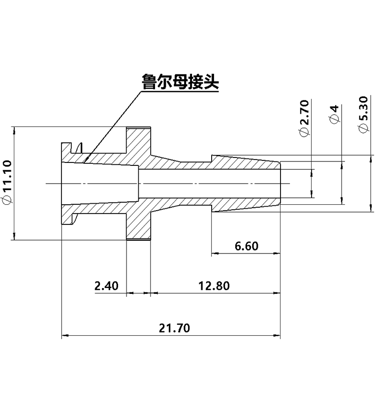 3.9mm（5/32）尼龙鲁尔母接头