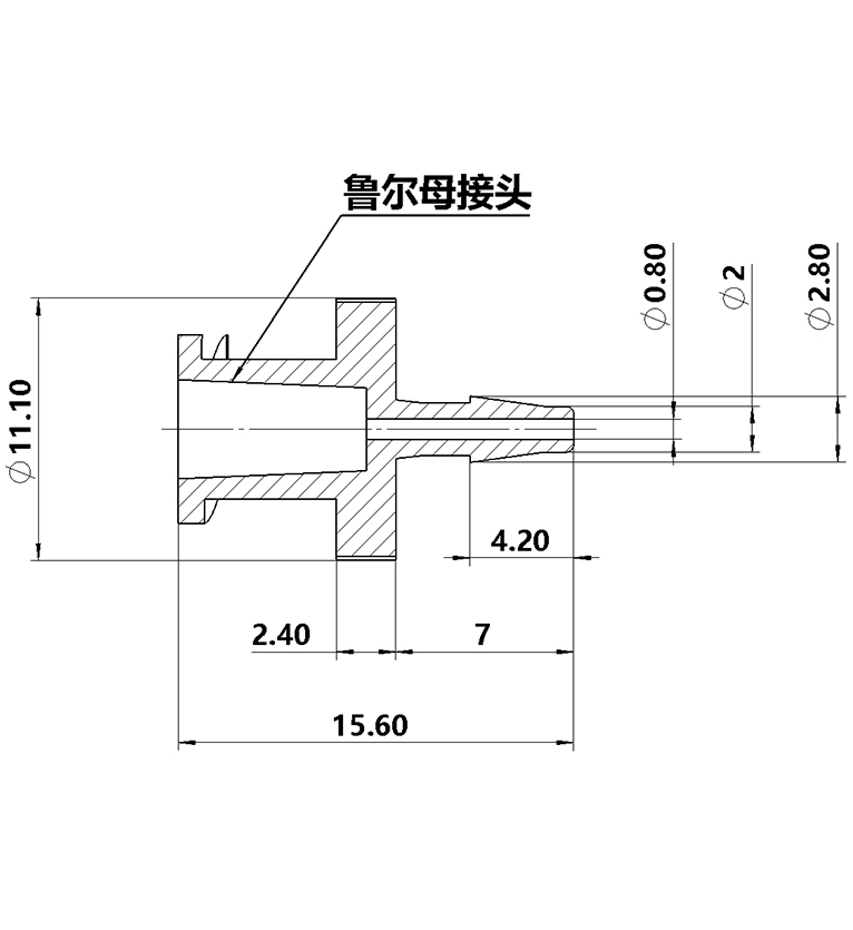 1.6mm（1/16）尼龙鲁尔母接头